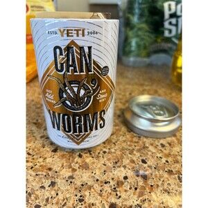 The Yeti 12oz Tin Beer Soda Can of Worms Collectible Safe Stash Aluminum
